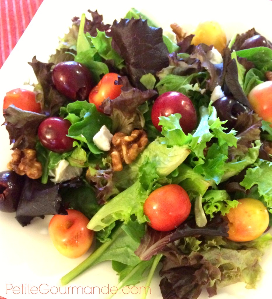 Cherry salad with goat cheese and walnuts from The Petite Gourmande, Ruth Barnes