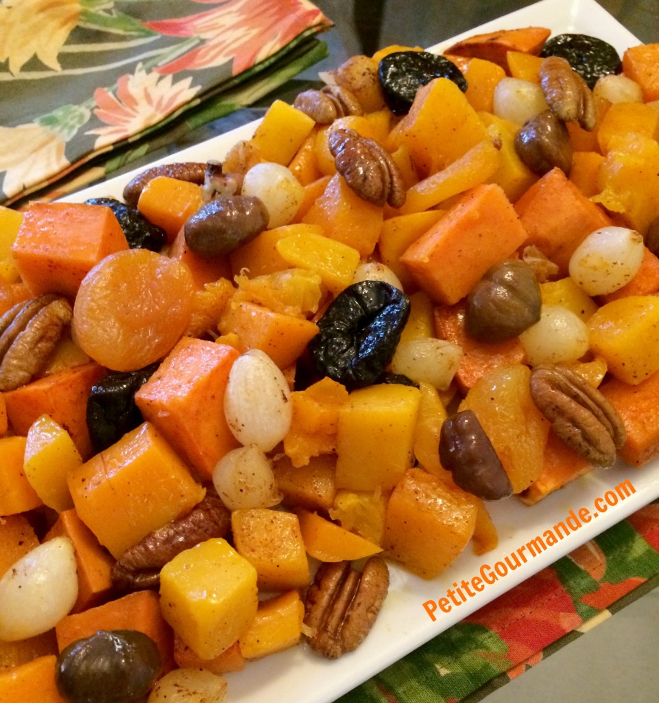 Harvest Vegetables with dried fruit and nuts, a recipe by Ruth Barnes, The Petite Gourmande